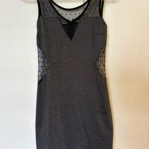 Philosophy Charcoal and Black Mesh Mini Dress